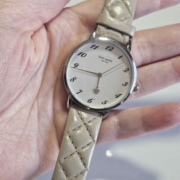 *Sale* Kate Spade 1YRU0784 Silver Dial Leather Strap Watch Needs New Battery - Picture 1 of 15